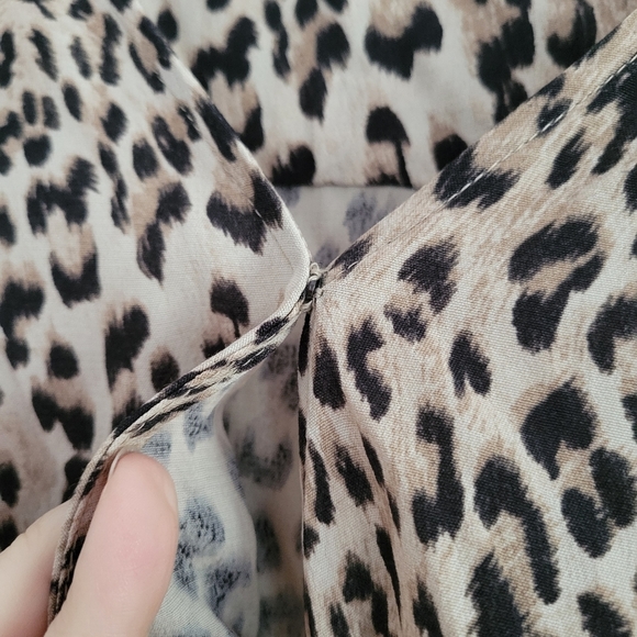 Sanctuary Leopard Animal-print Boho Retro‎ Wrap V neck Blouse Top S - Picture 4 of 9